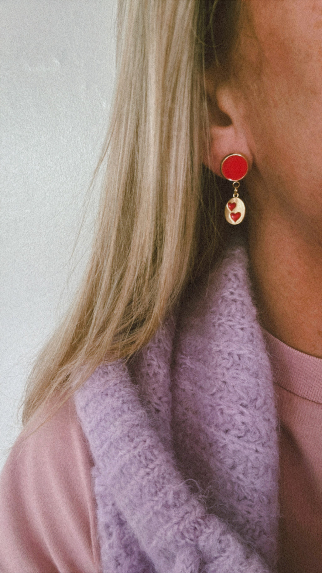Red Bowie earrings